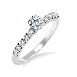 Anello di fidanzamento con diamante a taglio rotondo da 2.75 carati Nuovo oro bianco 14K