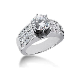 Anello di fidanzamento con diamante anniversario 2.50 carati in oro bianco 14K
