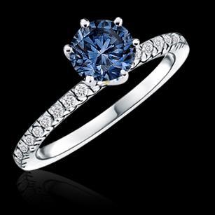 Anello di fidanzamento con diamante blu da 2 carati con gemma a 6 punte - harrychadent.it