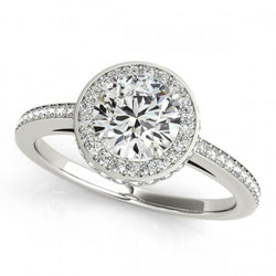 Anello di fidanzamento con diamante brillante rotondo Halo 2.60 carati in oro bianco 14K