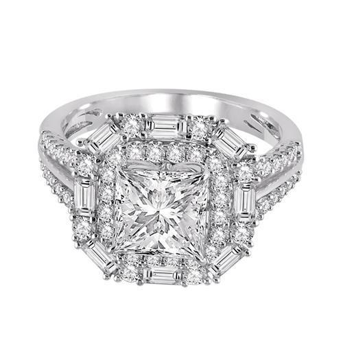 Anello di fidanzamento con diamante centrale a baguette da 3.25 carati - harrychadent.it