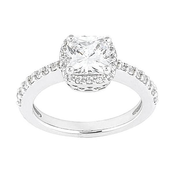 Anello di fidanzamento con diamante centrale da 2.01 carati Halo. oro bianco 18 carati - harrychadent.it