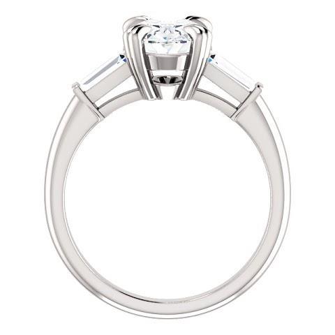 Anello di fidanzamento con diamante centrale ovale da 2 carati con 3 pietre in oro bianco 14 carati - harrychadent.it