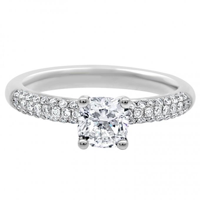 Anello di fidanzamento con diamante cuscino 1.40 carati oro bianco 14K - harrychadent.it