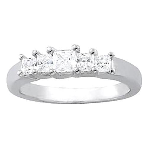Anello di fidanzamento con diamante da 1,50 carati Princess in oro bianco 14K - harrychadent.it
