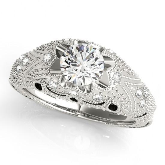 Anello di fidanzamento con diamante da 1.50 carati inciso in oro bianco massiccio 14K - harrychadent.it
