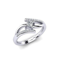 Anello di fidanzamento con diamante da 1.50 carati. taglio rotondo e principessa