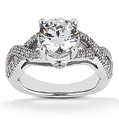 Anello di fidanzamento con diamante da 1.87 carati taglio rotondo con gambo ritorto - harrychadent.it