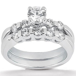 Anello di fidanzamento con diamante da 3 carati in oro bianco 14K