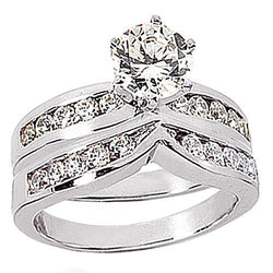 Anello di fidanzamento con diamante da 3.25 carati in oro bianco 14K