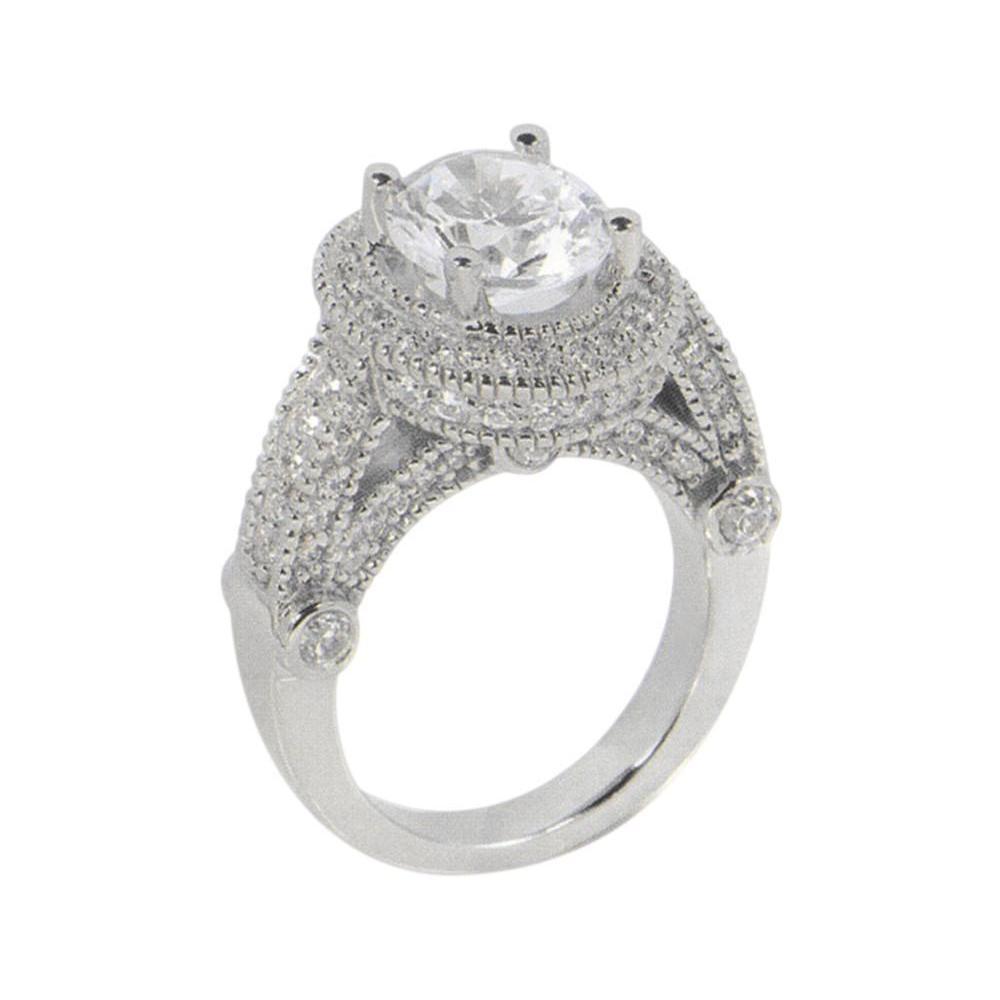 Anello di fidanzamento con diamante da 3.50 carati Lussuoso oro bianco antico 14K - harrychadent.it