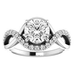 Anello di fidanzamento con diamante da 3.90 carati Gioielli con gambo intrecciato