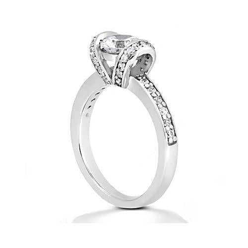 Anello di fidanzamento con diamante da donna Oro bianco 18 carati 1.41 ct. Nuovo - harrychadent.it