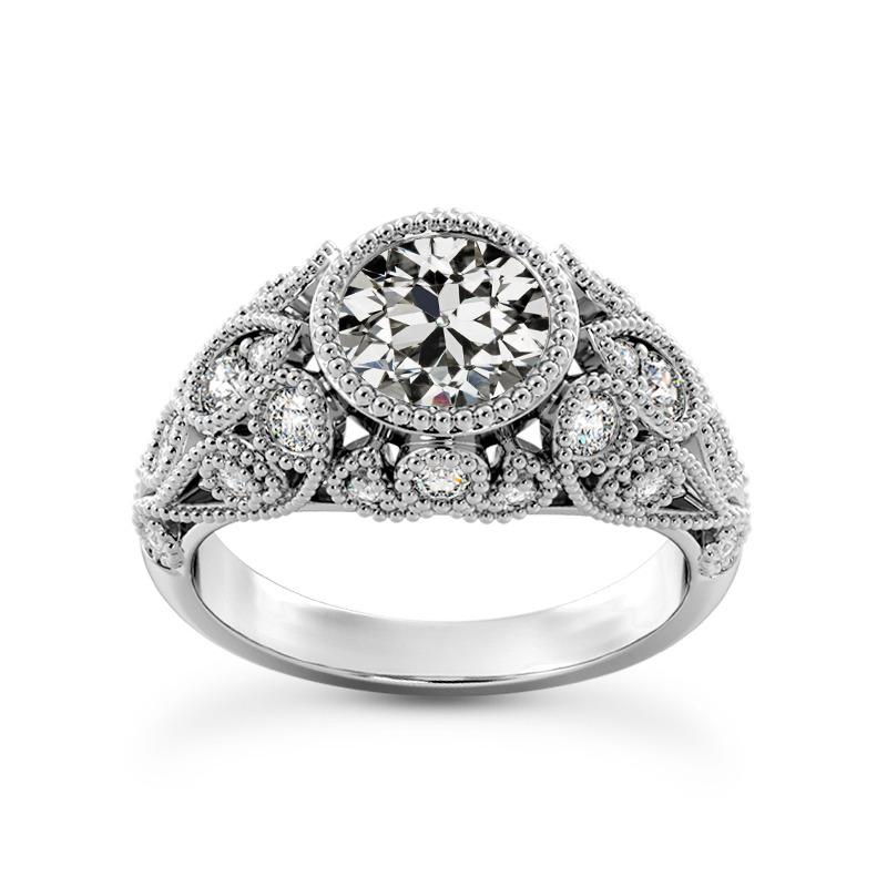 Anello di fidanzamento con diamante da minatore rotondo in stile antico, 4 carati, gioielli - harrychadent.it