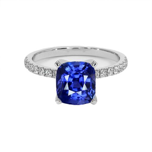 Anello di fidanzamento con diamante e zaffiro dello Sri Lanka 2.50 carati in oro 14K - harrychadent.it