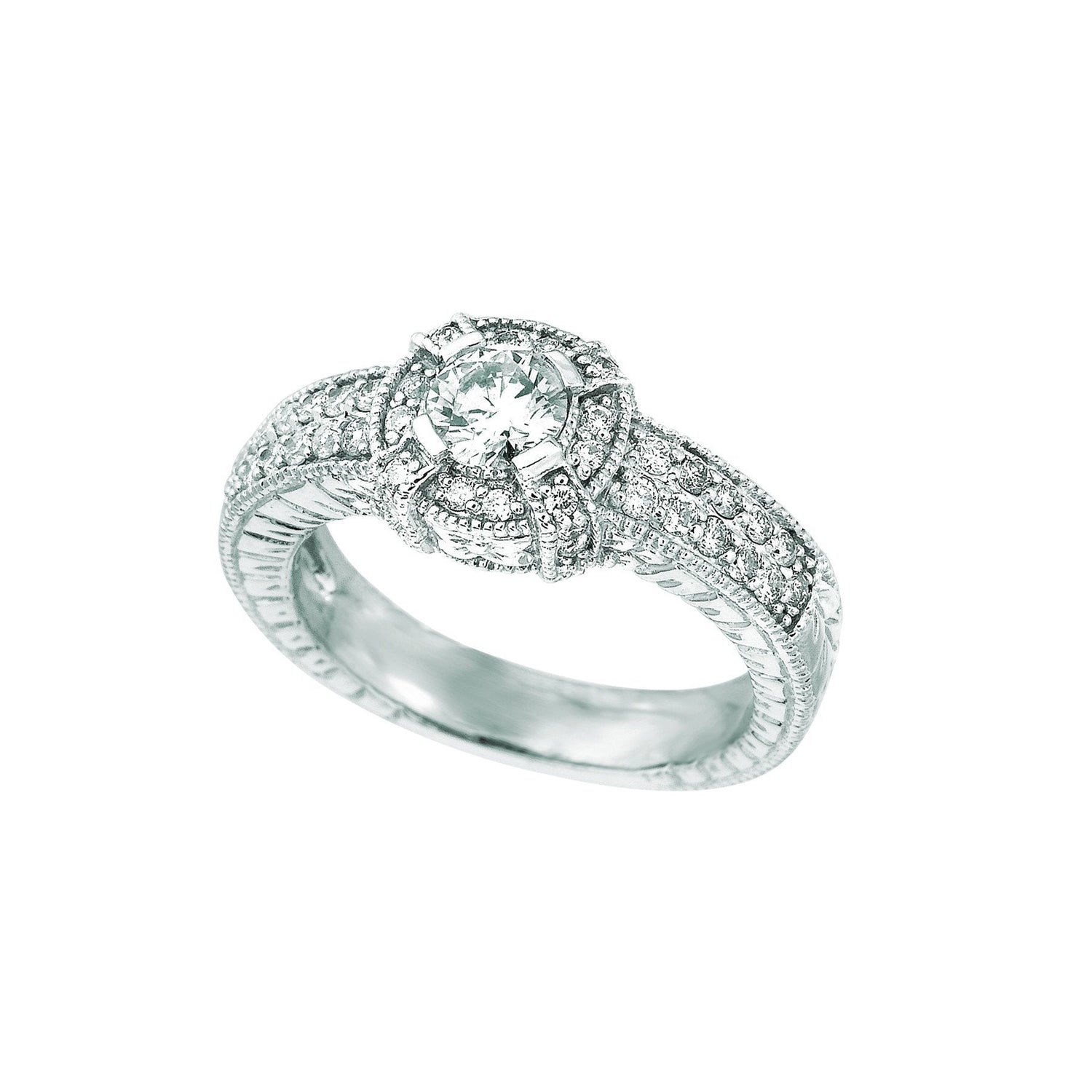 Anello di fidanzamento con diamante fantasia 1 carati oro bianco 14 carati - harrychadent.it