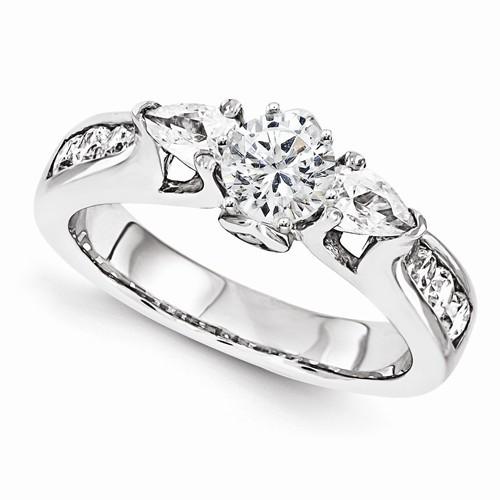 Anello di fidanzamento con diamante fantasia a tre pietre da 1.58 carati in oro bianco - harrychadent.it