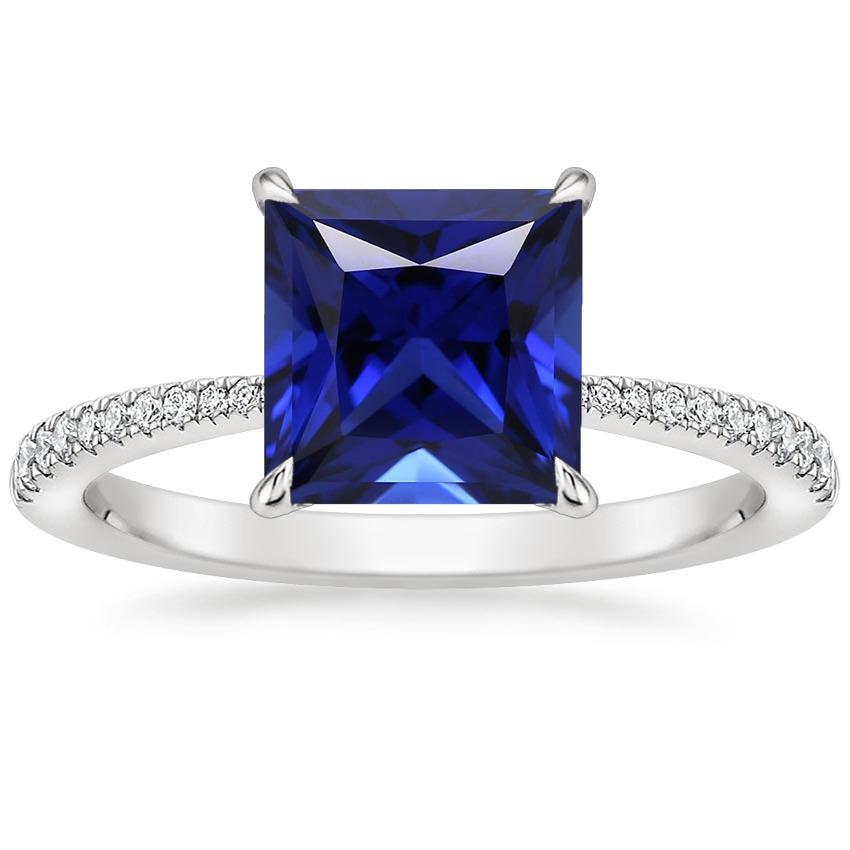 Anello di fidanzamento con diamante in oro Zaffiro di Ceylon con accenti 5.50 carati - harrychadent.it