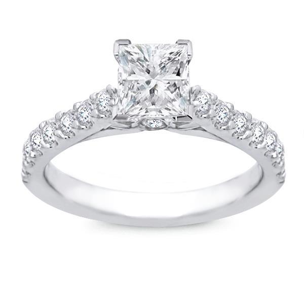 Anello di fidanzamento con diamante in oro bianco con accenti 3,25 ct - harrychadent.it