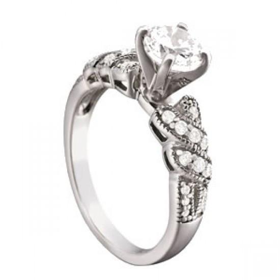 Anello di fidanzamento con diamante in stile antico. 1.40 carati. oro bianco 14K - harrychadent.it