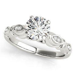 Anello di fidanzamento con diamante in stile vintage da donna, 1,9 carati, solido WG 14K