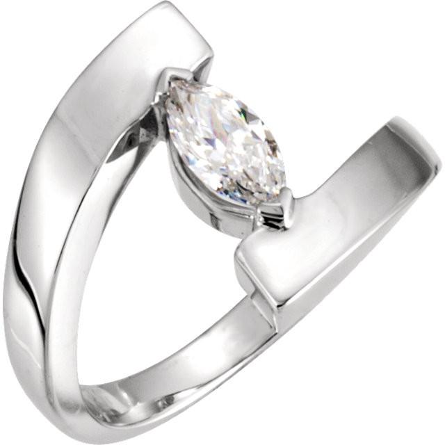 Anello di fidanzamento con diamante marquise da 1 carato in oro bianco 14K - harrychadent.it