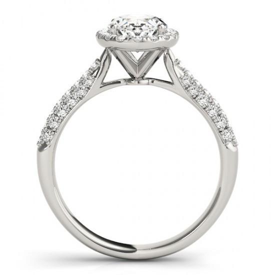 Anello di fidanzamento con diamante ovale Halo 1.75 carati oro bianco 14 carati - harrychadent.it