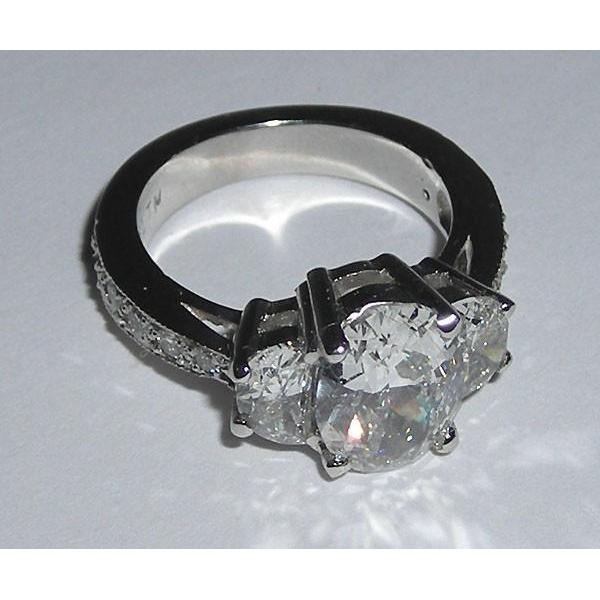Anello di fidanzamento con diamante ovale in oro bianco 14 carati 3.50 carati - harrychadent.it