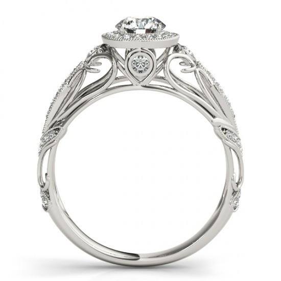Anello di fidanzamento con diamante rotondo, 1,10 carati, WG 14K - harrychadent.it