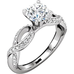 Anello di fidanzamento con diamante rotondo, 1,95 carati, WG 14K
