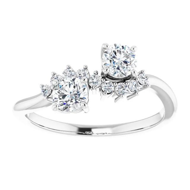 Anello di fidanzamento con diamante rotondo 1.50 carati in oro bianco 14 carati - harrychadent.it