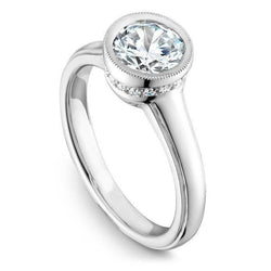 Anello di fidanzamento con diamante rotondo 2.55 carati in oro bianco 14K