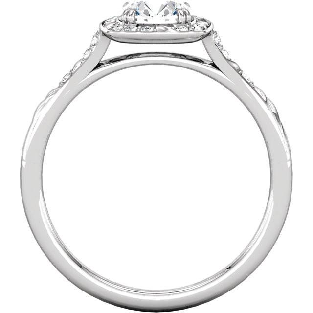 Anello di fidanzamento con diamante rotondo Halo 1.67 carati in oro bianco 14K - harrychadent.it