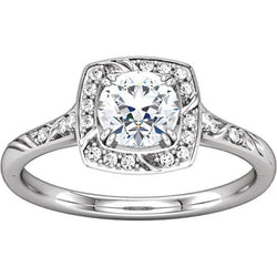 Anello di fidanzamento con diamante rotondo Halo 1.67 carati in oro bianco 14K