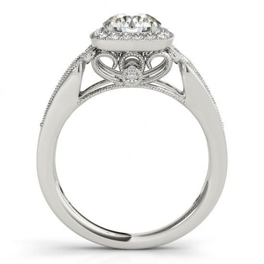 Anello di fidanzamento con diamante rotondo Halo 2.25 carati in oro bianco 14K - harrychadent.it