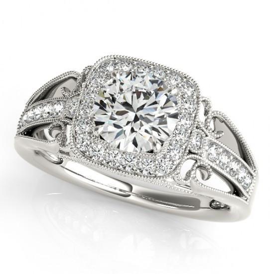 Anello di fidanzamento con diamante rotondo Halo 2.25 carati in oro bianco 14K - harrychadent.it