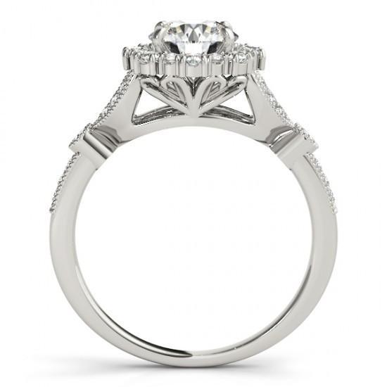Anello di fidanzamento con diamante rotondo Halo da 1.50 carati. oro bianco 14K - harrychadent.it