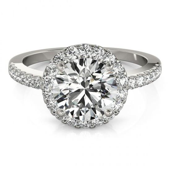 Anello di fidanzamento con diamante rotondo scintillante Halo 2.50 carati WG 14K - harrychadent.it