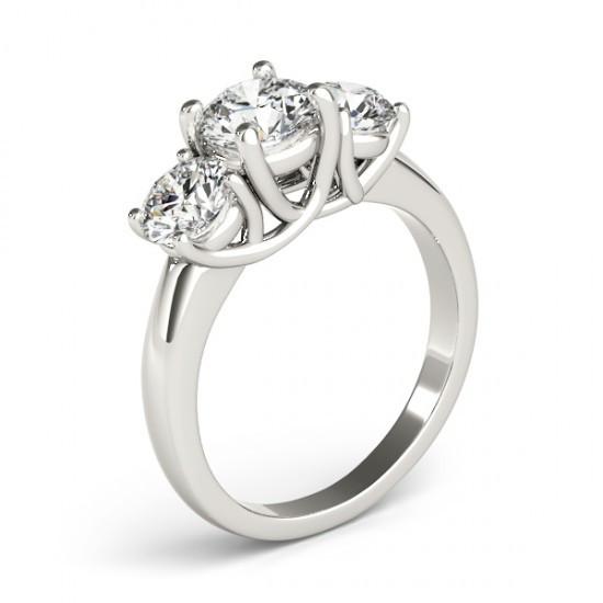 Anello di fidanzamento con diamante rotondo a tre pietre da 2 carati in oro massiccio 14K - harrychadent.it