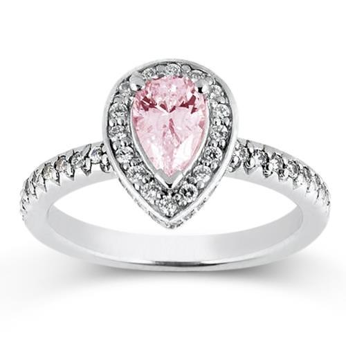 Anello di fidanzamento con diamante rotondo con zaffiro rosa pera da 2.20 carati - harrychadent.it