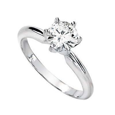 Anello di fidanzamento con diamante rotondo da 1,10 carati, oro bianco 14K - harrychadent.it