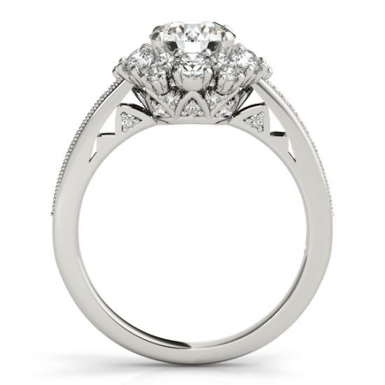 Anello di fidanzamento con diamante rotondo da 2.50 carati. oro bianco massiccio 14K - harrychadent.it