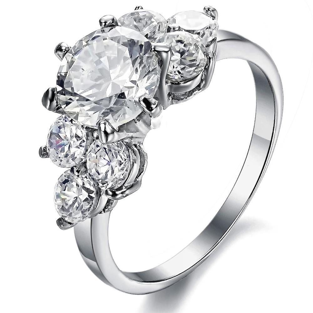 Anello di fidanzamento con diamante rotondo da 3,80 ct con montatura a canestro in oro bianco 14 carati - harrychadent.it