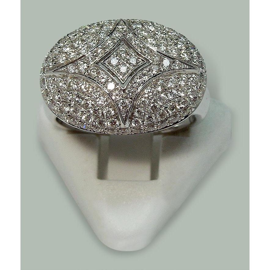 Anello di fidanzamento con diamante rotondo fantasia 1.27 carati in oro bianco 14K - harrychadent.it