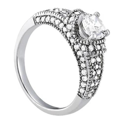 Anello di fidanzamento con diamante rotondo scintillante da 1.50 carati in oro bianco 14K - harrychadent.it