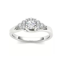 Anello di fidanzamento con diamante rotondo scintillante, oro bianco 1,85 carati