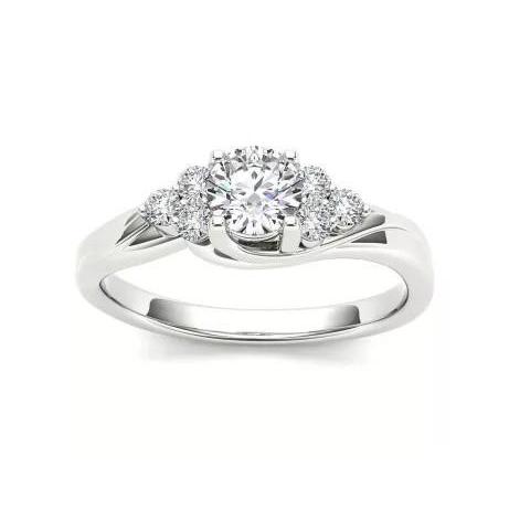 Anello di fidanzamento con diamante rotondo scintillante, oro bianco 1,85 carati - harrychadent.it