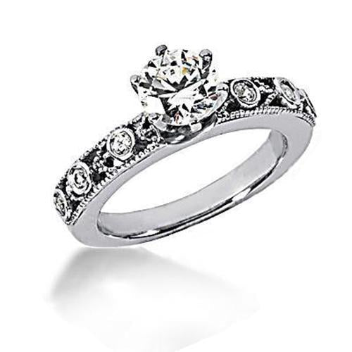 Anello di fidanzamento con diamante rotondo stile antico 1.25 carati - harrychadent.it