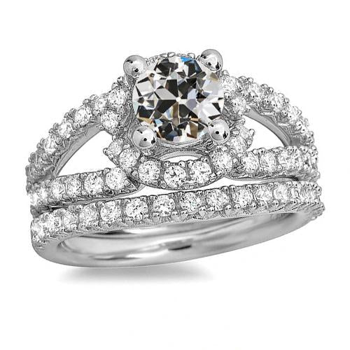 Anello di fidanzamento con diamante rotondo vecchio minatore con gambo diviso 5,50 carati - harrychadent.it