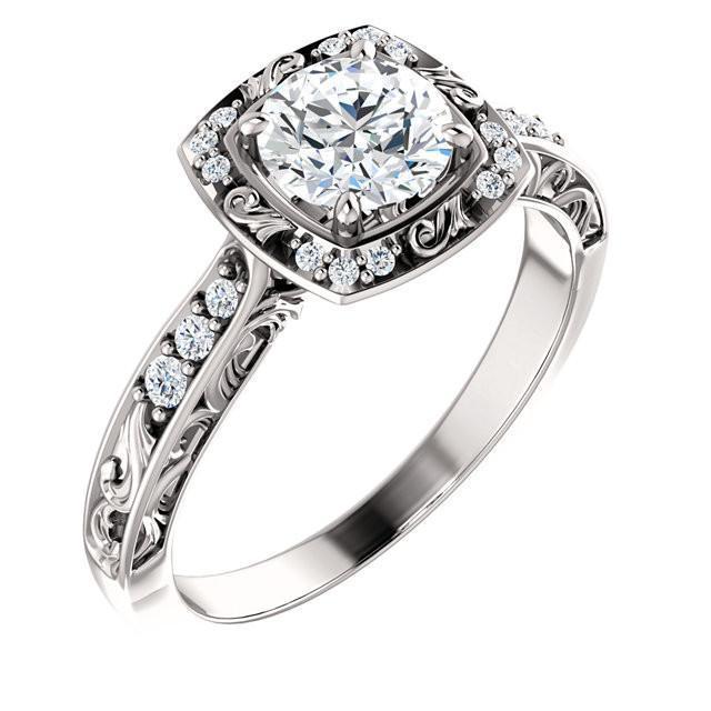 Anello di fidanzamento con diamante rotondo. 1.66 carati. oro bianco 14K - harrychadent.it